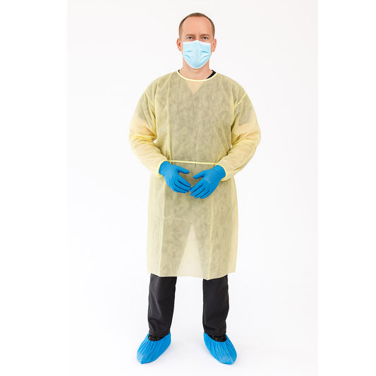 Premium Isolation Gown, Large / Universal, Yellow, 50 / Case