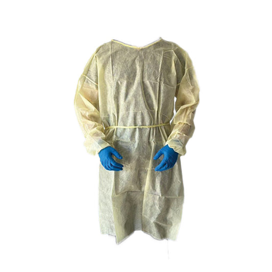 Premium Isolation Gown, Large / Universal, Yellow, 50 / Bag