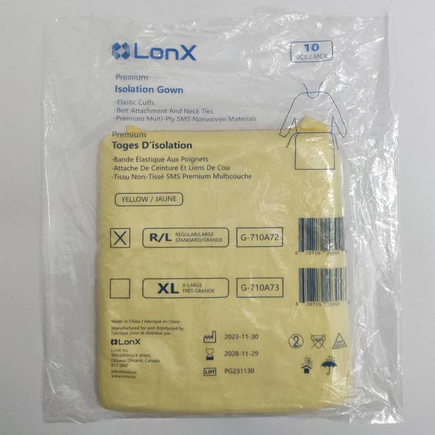 Premium Isolation Gown, Large / Universal, Yellow, 50 / Case