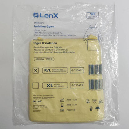 Premium Isolation Gown, Large / Universal, Yellow, 50 / Case