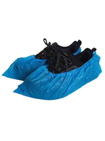 Economy CPE Shoe Cover, Universal, Blue, 100 / Bag